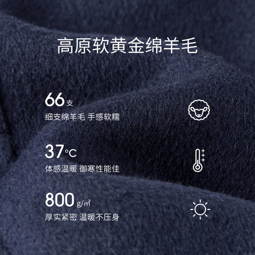 【内购】【绵羊毛】小个子通勤平驳领金属扣保暖厚双面呢短外套-W54OA2670 商品图4