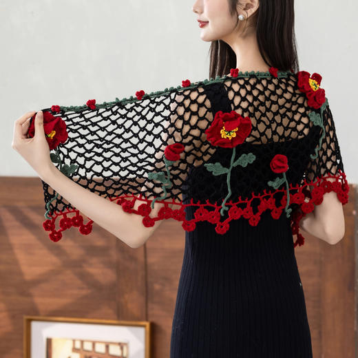 苏苏姐家森蔓披肩围巾手工diy钩针自制羊毛线编织毛线团材料包 商品图3