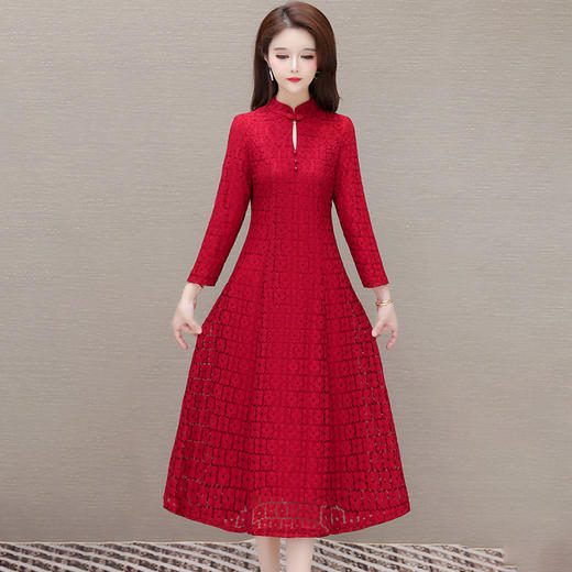 QYM 1315C358-Y中式国风复古旗袍裙连衣裙时尚 商品图0