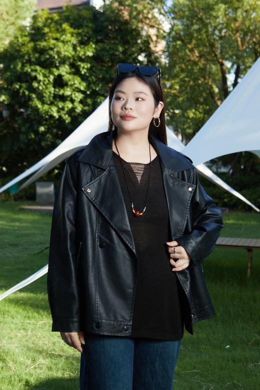 【皮衣  按扣款】花姐朋友出口俄罗斯款货源，高性价比款，环保蛋白皮，质感满分，光泽度佳~超柔软休闲夹克，皮衣外套秋装~ 商品图2