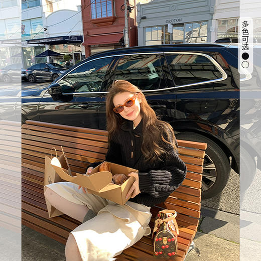 西遇高领毛衣慵懒高级感女新款宽松显瘦套头针织上衣SS051538 商品图0