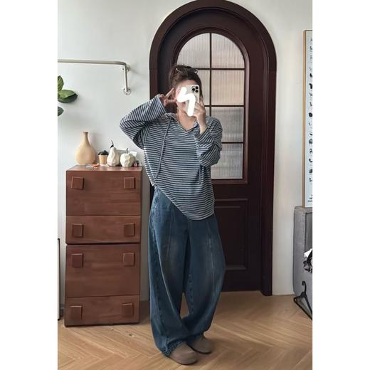 25AW上新【现货折上95折】 佳佳同款【入秋必穿】两个版本后腰松紧立体水洗牛仔裤遮肉高腰复古 商品图3