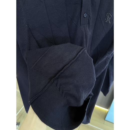 羊绒真丝混纺坑条男士薄款毛衣翻领针织Polo衫短袖 商品图6