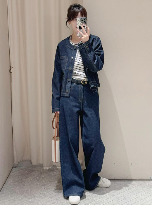 之禾 女装棉弹牛仔阔腿裤（SS） 商品图0