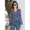 剩S/M/L 米思阳2026春季新款优雅减龄碎花衬衫收腰显瘦V领上衣女4291 商品缩略图1