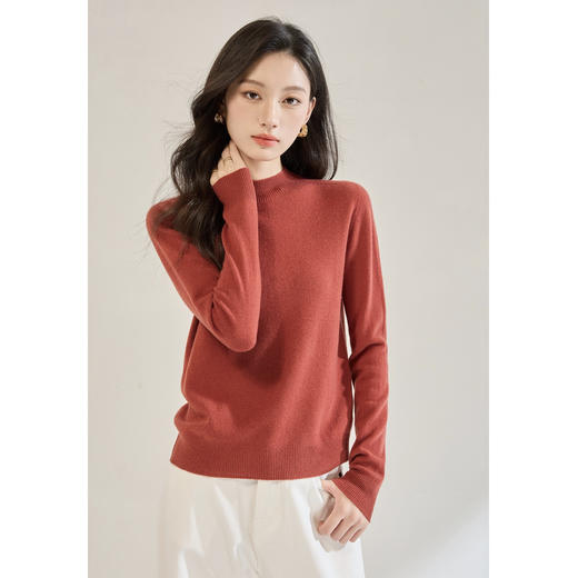 「高货sh」全新升级【铂金会员257/天猫339/差价82】(05744)洛诗琳高级感半高领领针织衫2025秋冬宽松显瘦羊毛上衣女 商品图4