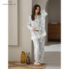 可人儿春秋季带胸垫泡泡绵女士长袖长裤睡衣可外出小众家居服套装 商品缩略图3