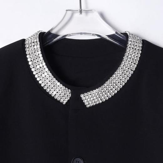 G618SDSA男士秋冬新款痞帅男装时尚镶钻设计纽扣开衫西装夹克百搭宽松 商品图2