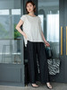 23区日系春季通勤宽松棉镶边圆领套头短袖T恤内搭针织衫商场同款 商品缩略图2