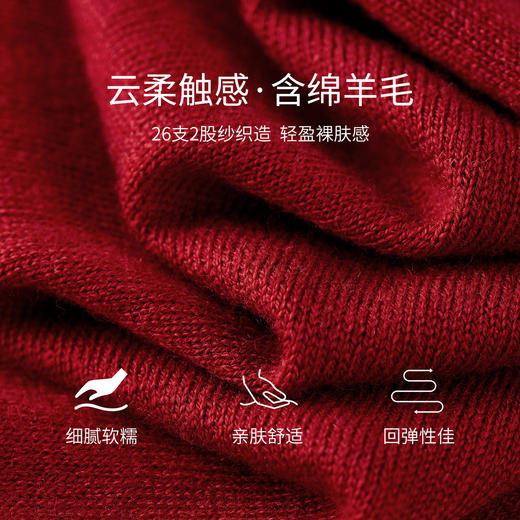 【内购】【撞色花边】优雅通勤圆领撞色扣修身含绵羊毛假两件开衫毛衣-W53EB3985 商品图4