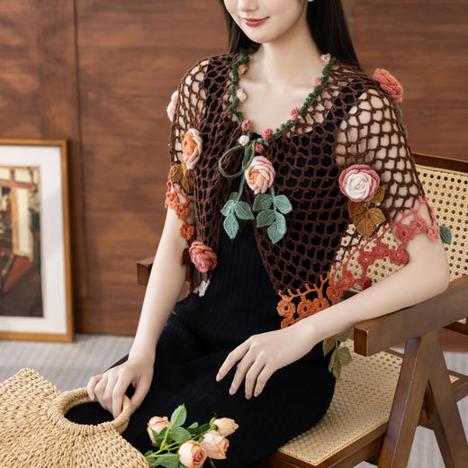 苏苏姐家森蔓披肩围巾手工diy钩针自制羊毛线编织毛线团材料包 商品图2