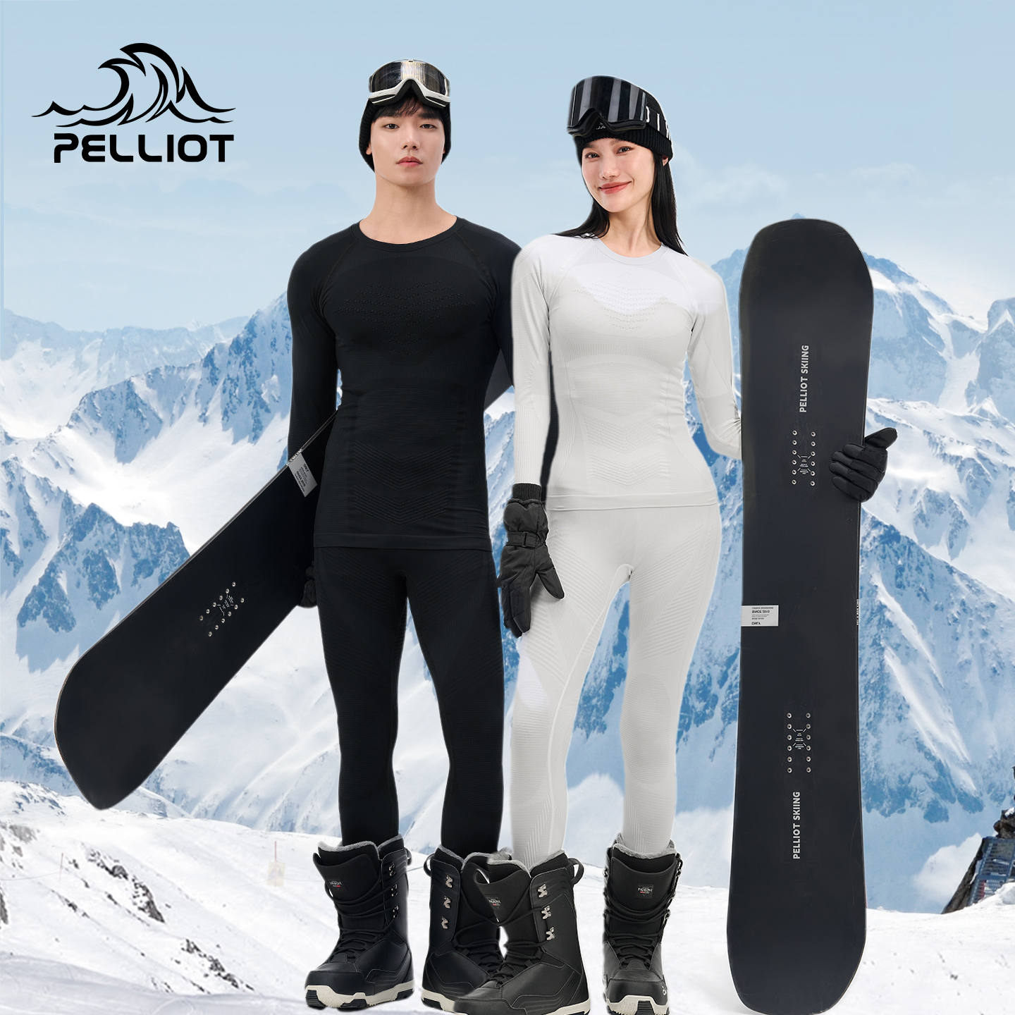 【P系列】伯希和户外功能内衣男女套装冬季滑雪保暖排汗肌底衣