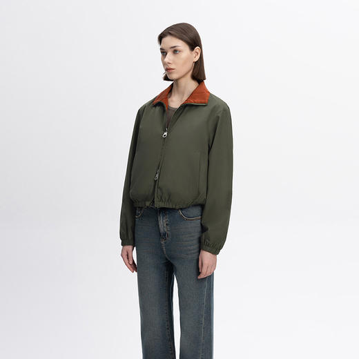 COCO ZONE&刘一一双面穿立领秋季双短款百搭夹克长袖外套23C29659 商品图1