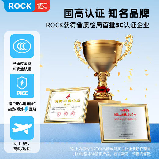 ROCK3C认证哆啦A梦充电宝，10000mAh 大容量差旅出行电量管够 商品图1