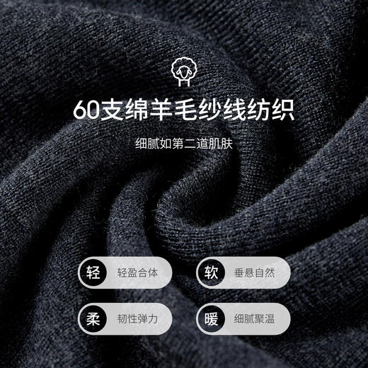 【内购】【多色可选】简约休闲一体无缝全羊毛上衣半高领基础款弹力针织衫-W53HG3062 商品图4