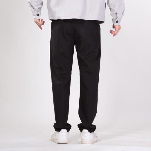 DRONKOO 2025 正常腰左袋金属标斜纹针织基础款中厚休闲长裤 商品图3