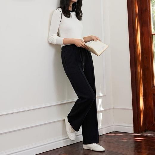 [屁侠推荐]SPLELED 羊毛蚕丝休闲阔腿裤 羊毛蚕丝混纺面料 保暖舒适显瘦垂感好 深秋冬季告别臃肿 下单3-5天发货 商品图1
