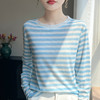奥伊米初秋100%天丝初秋圆领条纹撞色薄款打底衫YTMA110 商品缩略图2