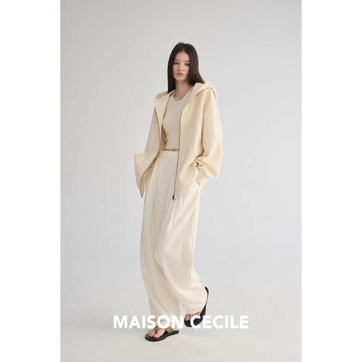 MAISON CECILE 四色/秋冬羊毛厚织宽松极简廓形连帽卫衣外套 商品图3