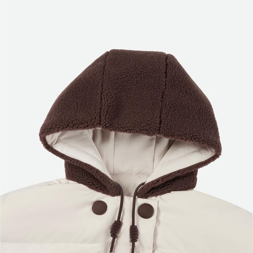 HERLIAN 2025秋季新品女士连帽双排扣短款羽绒外套 商品图3