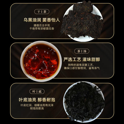 茶马世家安化黑茶 正品湖南茯茶手工金花茯砖茶天尖茶砖930g 商品图6