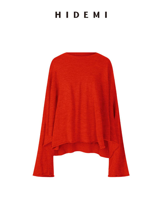 HIDEMI 澳洲进口美利奴羊毛松弛感蝙蝠袖落肩休闲慵懒针织长袖毛衣 商品图5