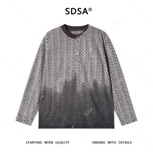 58302SDSA男士秋冬新款痞帅男装潮牌渐变半纽扣圆领卫衣百搭网红款上衣 商品图1