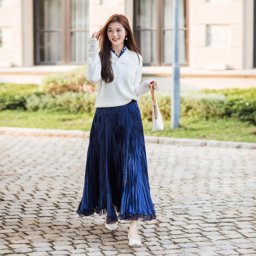 【林栖设计小店】山茶知雾系列仿手钩花羊绒衫国风修身优雅多色2025秋冬新款毛织上衣女1954075 商品图6