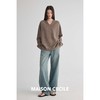 MAISON CECILE  棕色加色/高克重羊毛V领毛衣 商品缩略图4