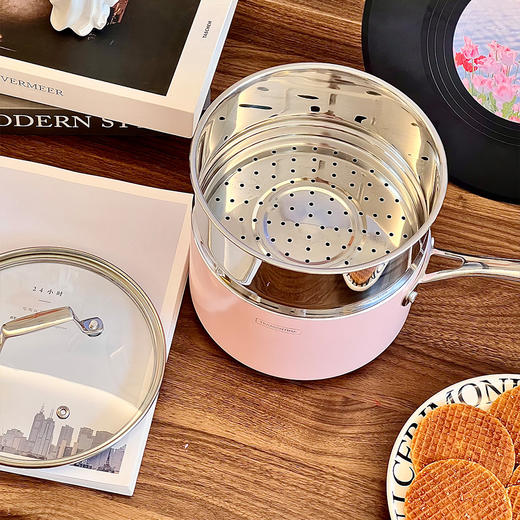 查蒙蒂纳18cm不粘汤奶锅【柠檬黄/樱花粉】 商品图3