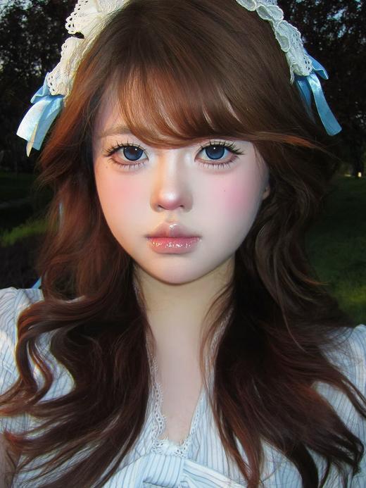 Kikicon旗下 ·黑胶玛瑙&蓝椰拿铁  14.5mm白狮参考着色大直径｜月抛2片 商品图10