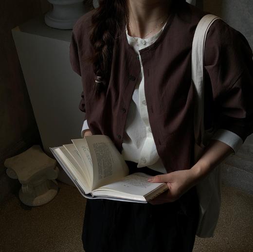 老米优品🎈3-7天发！巨显瘦~《法式假两件衬衫》 60支  100%匹马棉 美拉德色系 衣摆抽绳设计 设计感小众上衣 商品图1