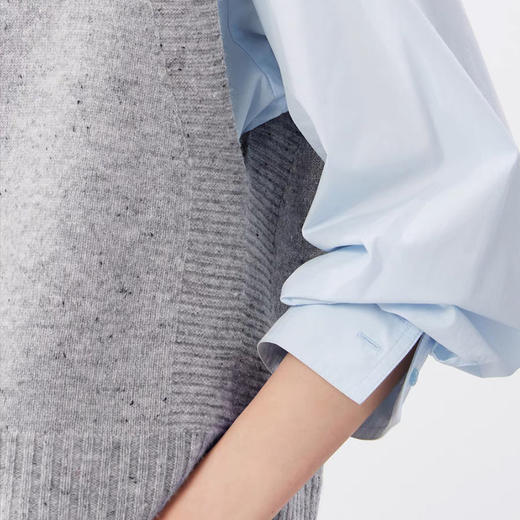 2025秋冬新品圆领无缝一体纯1OO%羊毛彩点纱针织马甲马夹背心女款 商品图2