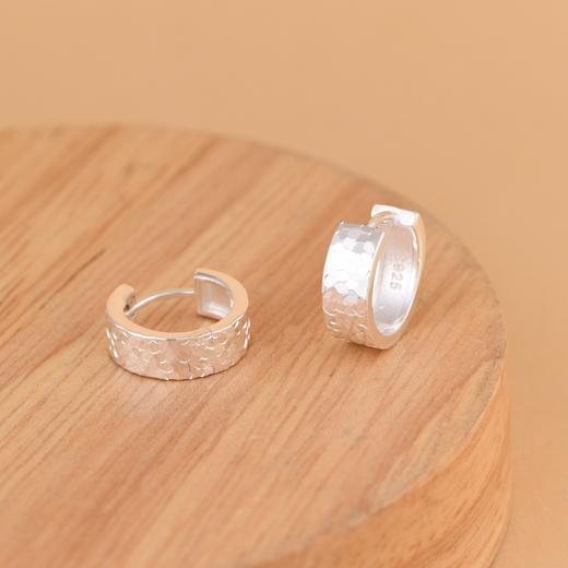 【弦上春雪】S925银碎碎冰素银耳圈耳饰【SCH-SY33311】 商品图1