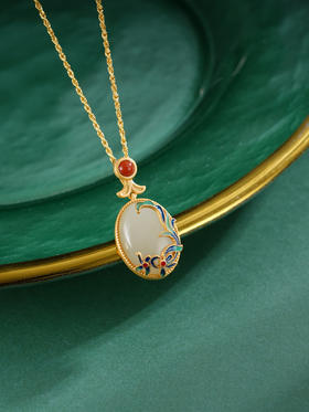 子佩集S925银【如锦似画】套链项链【DZ04418】和田玉镀金国潮2509