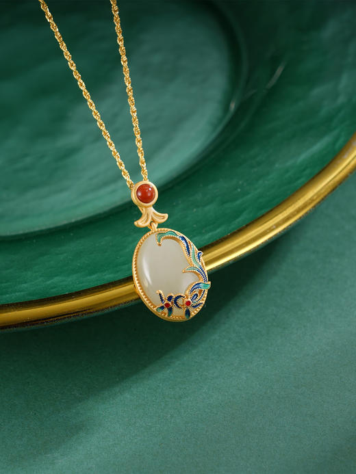 子佩集S925银【如锦似画】套链项链【DZ04418】和田玉镀金国潮2509 商品图0