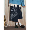 两三事梵高文艺 墨叙心声 2025秋季新款复古印花不对称压褶半身裙 商品缩略图3