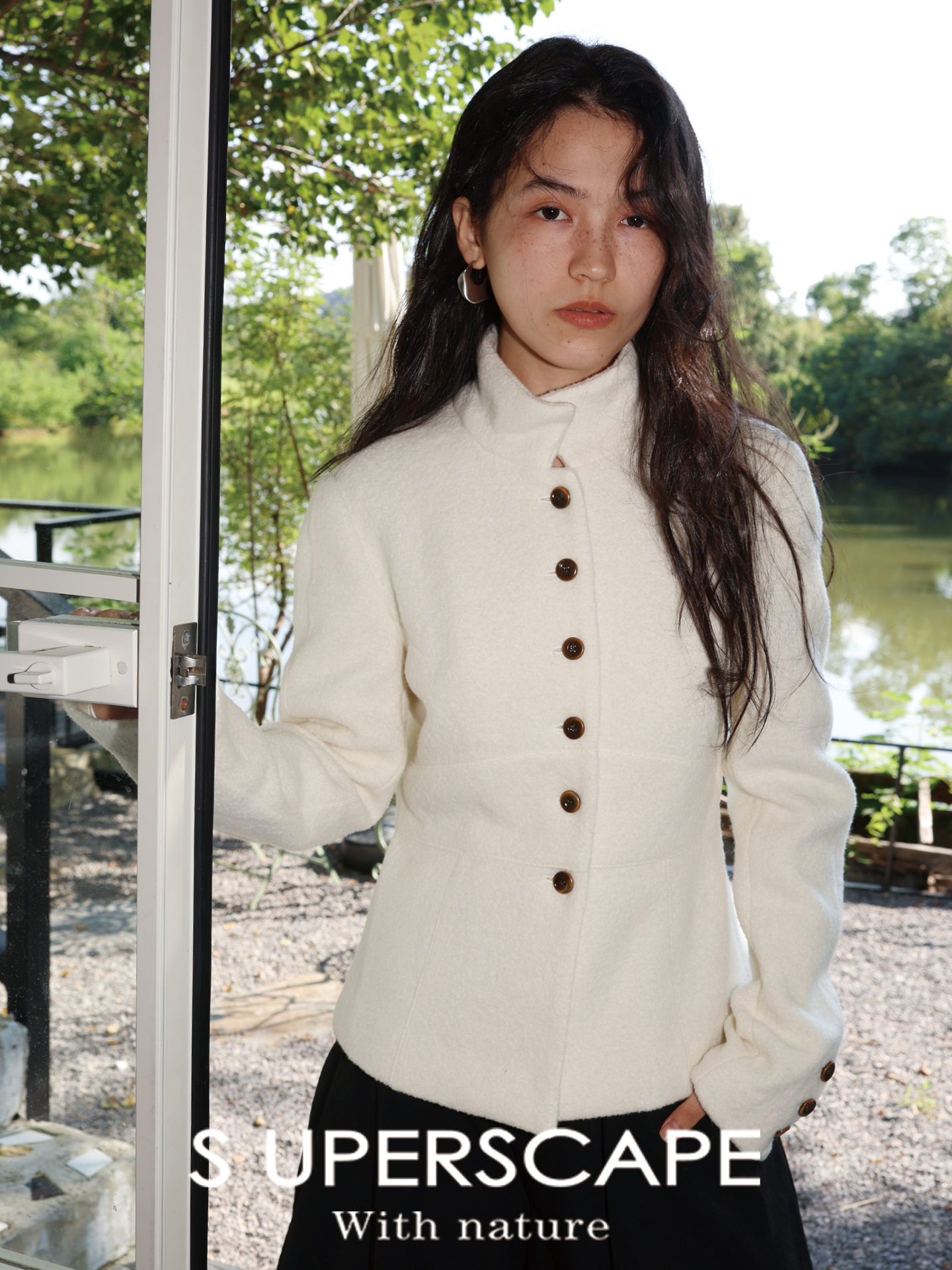 素舶 澳洲美丽诺100%绵羊毛柔糯圈圈毛收腰结构短款毛呢外套