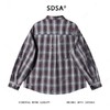 56150SDSA男士秋冬新款痞帅男装韩版磨破格子翻领长袖衬衫百搭宽松衬衣 商品缩略图5