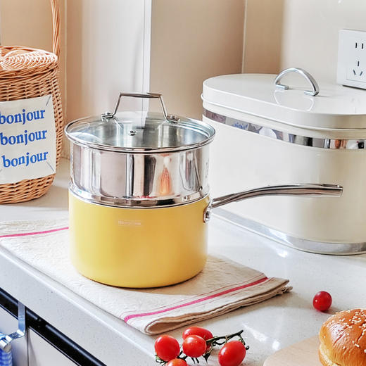 查蒙蒂纳18cm不粘汤奶锅【柠檬黄/樱花粉】 商品图8