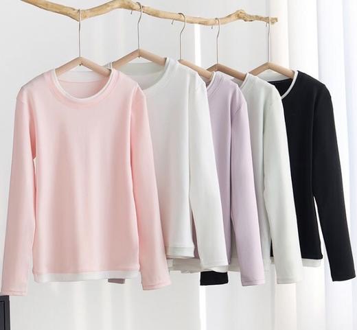 老米优品🎈好品质！120-170码🍃A类面料《45%莱赛尔天丝+45%棉+10%氨纶》假两件长袖tee》马卡龙色儿童宣纸速干长袖衫~ 商品图11