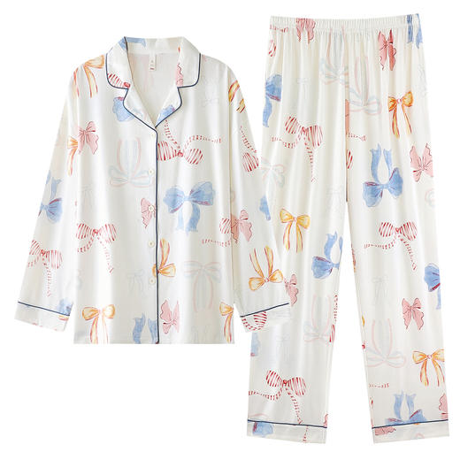 【抗菌新疆棉】自然醒「甜心奶油」A类秋季长袖睡衣女士纯棉高级感套装家居服JLM 商品图12