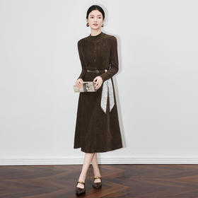 「高货wl」全新升级【铂金会员367/天猫499/差价132】(99908)洛诗琳2025秋季法式优雅纯色打底衫雪尼尔绒背心裙两件套