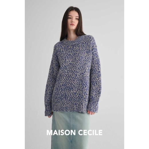 MAISON CECILE 定制纱线麻花感羊毛粗针编织复古慵懒大毛衣 商品图1
