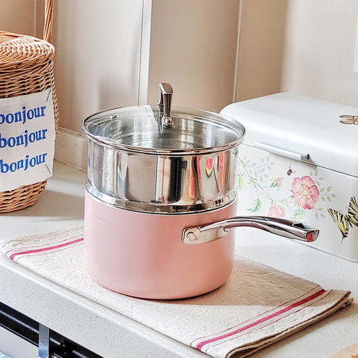 查蒙蒂纳18cm不粘汤奶锅【柠檬黄/樱花粉】 商品图1