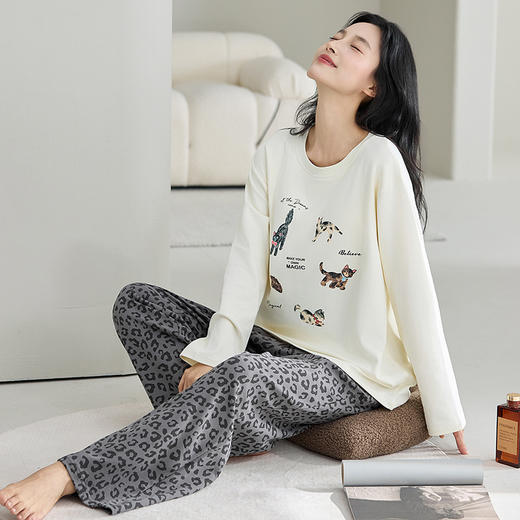 纯棉睡衣女款长袖2025新款春秋款卡通100%全棉女士家居服套装秋季 商品图2