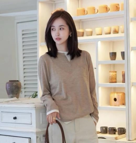 按头安利！ 亨利领假两件针织衫  鄂尔家经典款！100超细精纺羊绒 商品图0