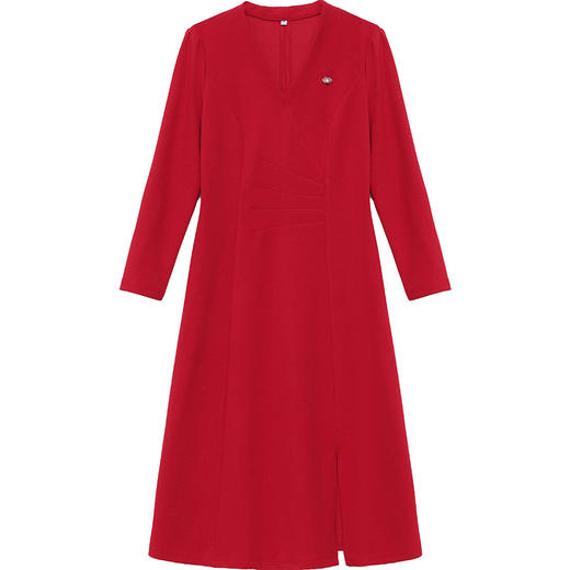 QYM 1315C361-Y连衣裙中长款开衩礼服裙 商品图4