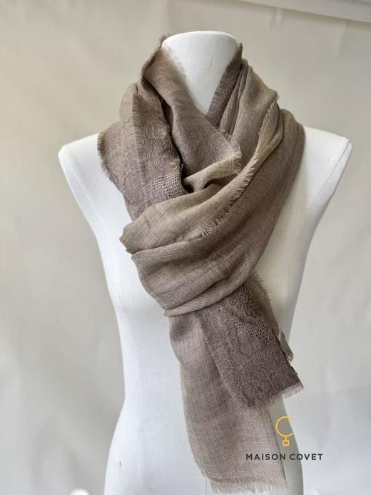 MAISON COVET 纯山羊绒蕾丝编织围巾 商品图4