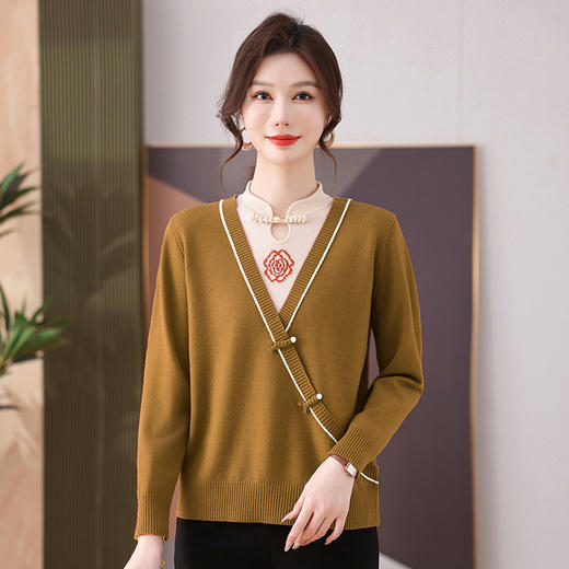 FCY FQ88734新中式假两件套装领针织毛衣 商品图1